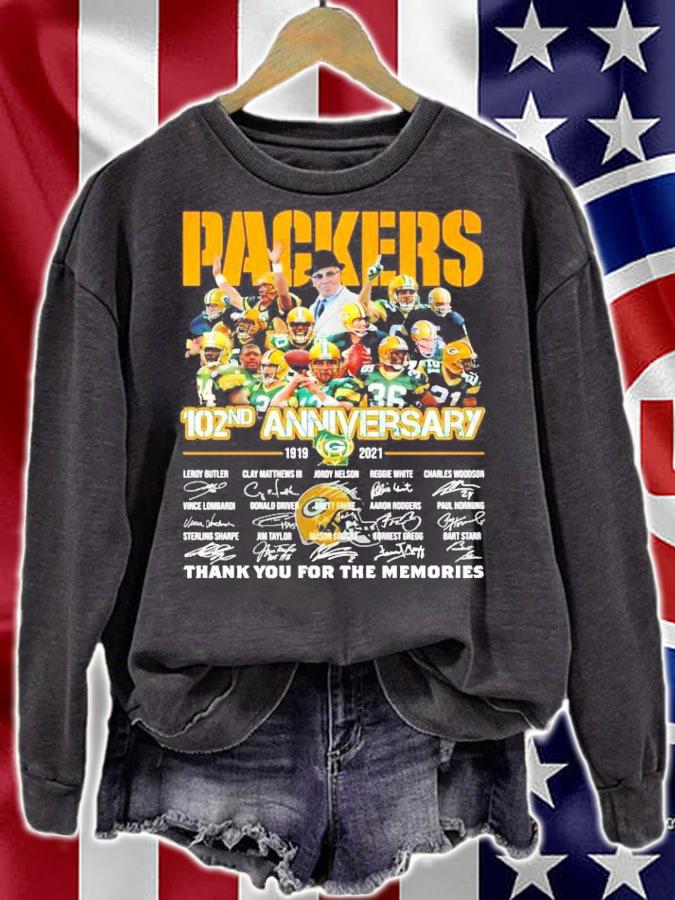Men's Packers 102nd anniversary 1919-2021 thank you for the memories shirt