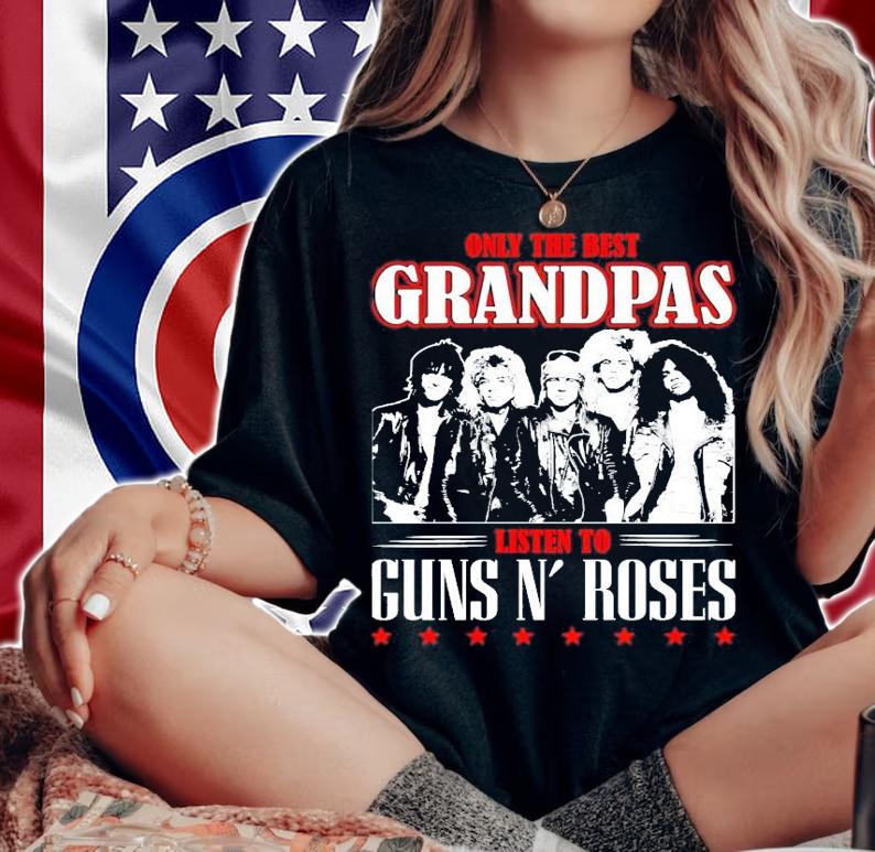 Only the best grandpas listen to guns N' Roses shirt woman shirt