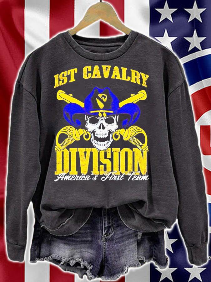 Skull 1st Cavalry Division America's first Team T-shirt sweatshirt
