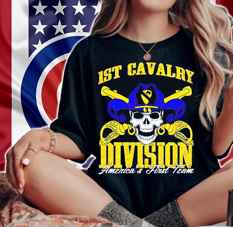 Skull 1st Cavalry Division America's first Team T-shirt woman shirt