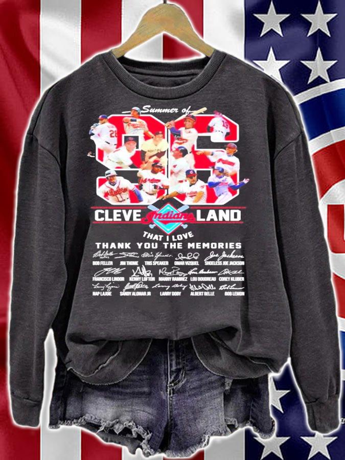 Summer of Cleveland Indians that I love thank you for the memories signatures shirt sweatshirt