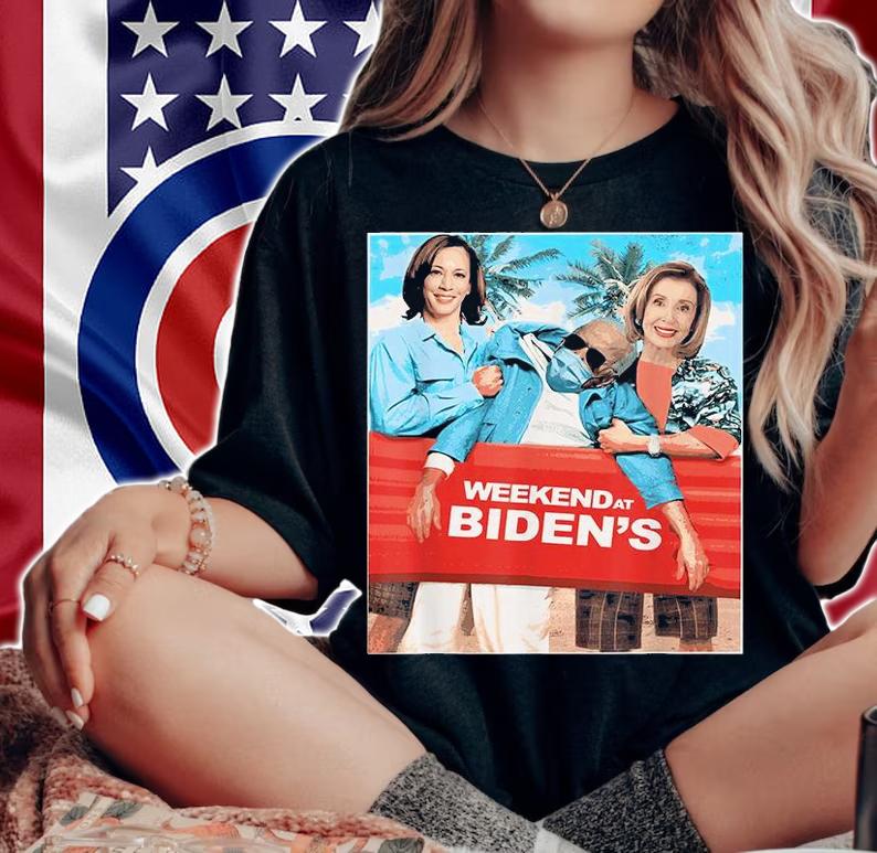 Weekend at Biden's Face Mask and Kamala Harris and Nancy Pelosi shirt woman shirt