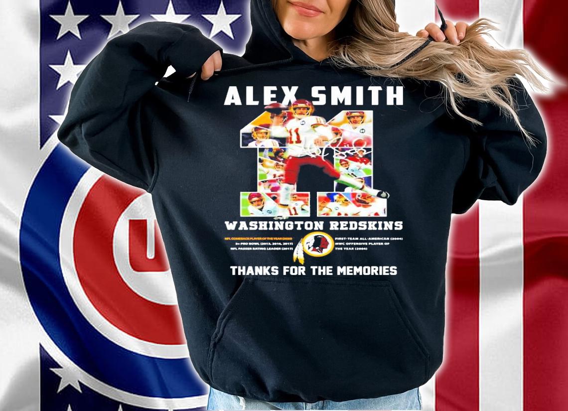 Alex Smith Washington Redskins thanks for the memories shirt hoodie