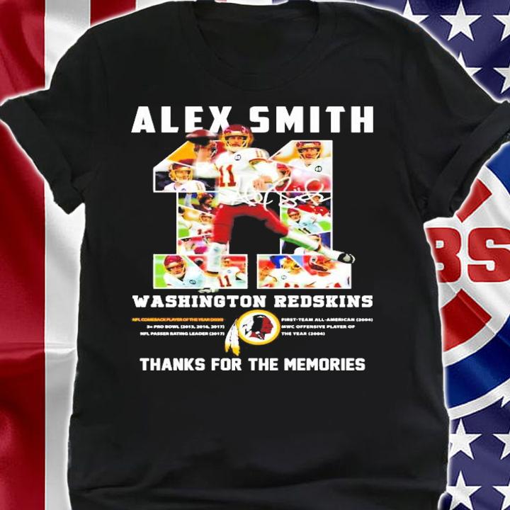 Alex Smith Washington Redskins thanks for the memories shirt shirt