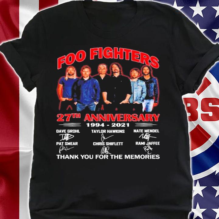 Foo Fighters 27th anniversary 1994-2021 signatures shirt