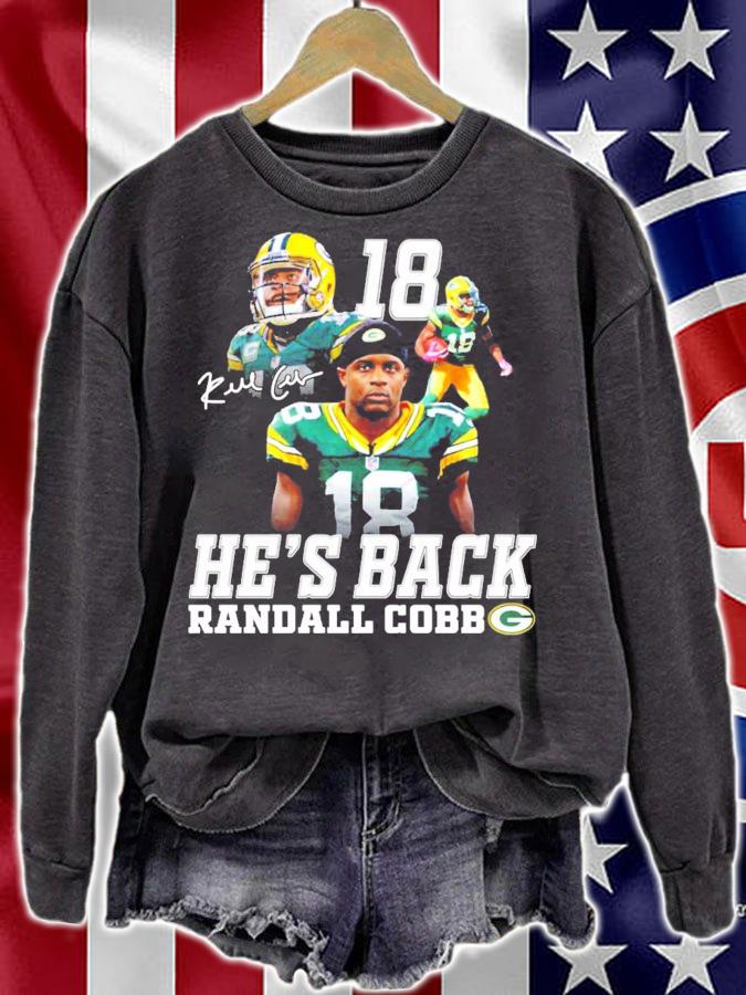 He's back 18 Randall Boxx Green Bay Packer signature shirt sweatshirt