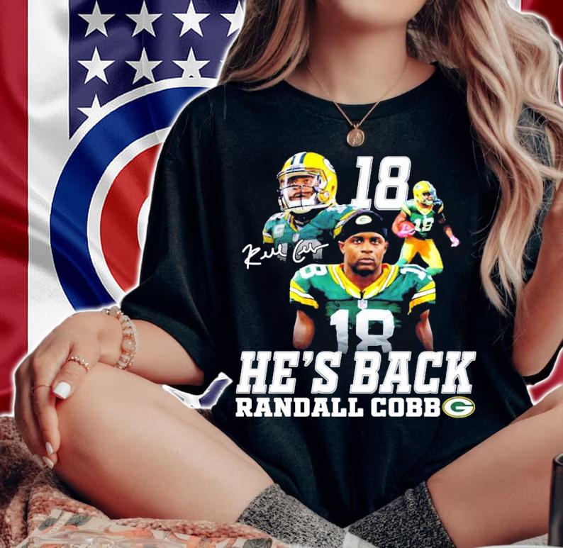 He's back 18 Randall Boxx Green Bay Packer signature shirt woman shirt