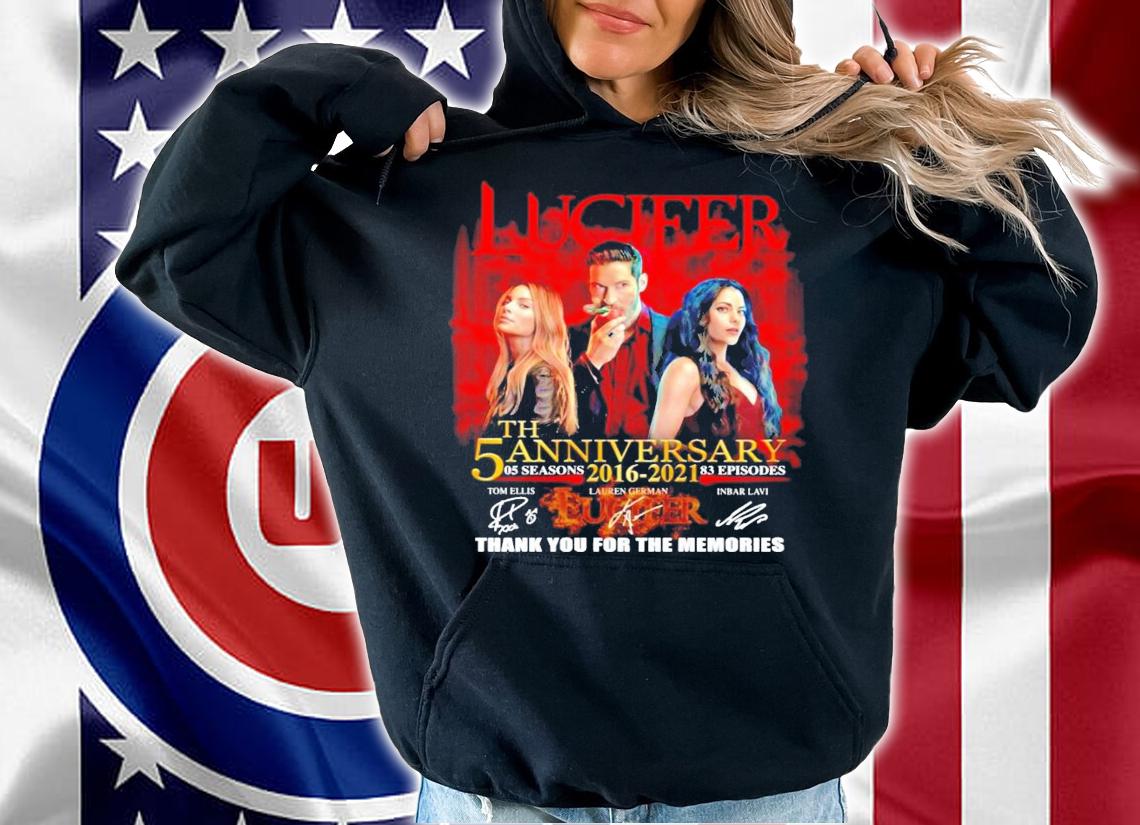 Lucifer 5th anniversary 05 seasons 2016-2021 signatures shirt hoodie