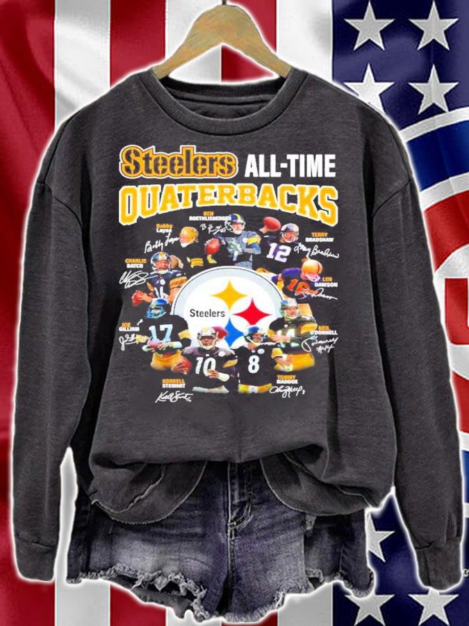 Pittsburgh Steelers all time Quarterback signatures shirt
