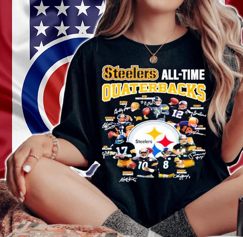 Pittsburgh Steelers all time Quarterback signatures shirt