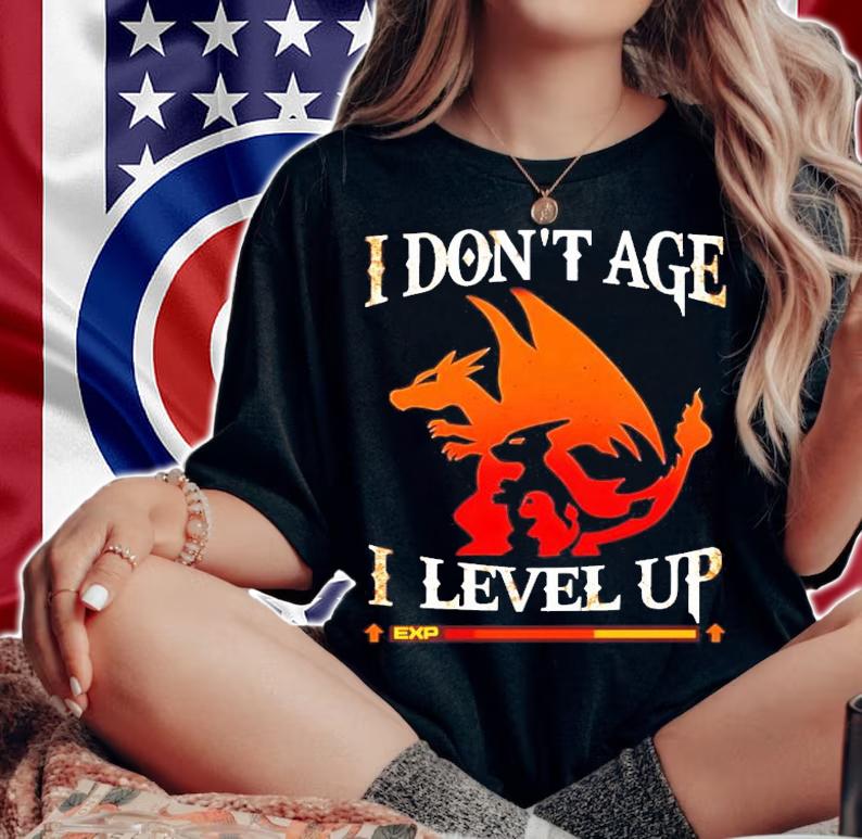 Pokemon Charmander Charizard I don't age I level up shirt woman shirt