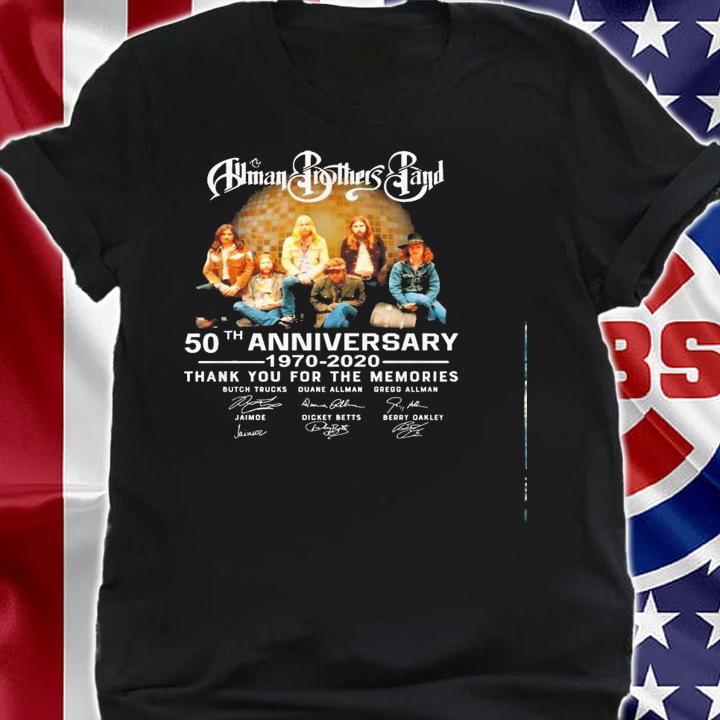The Allman Brothers Band 50Th Anniversary 1970 2020 Thank Your For The Memories Shirt.Jpg shirt