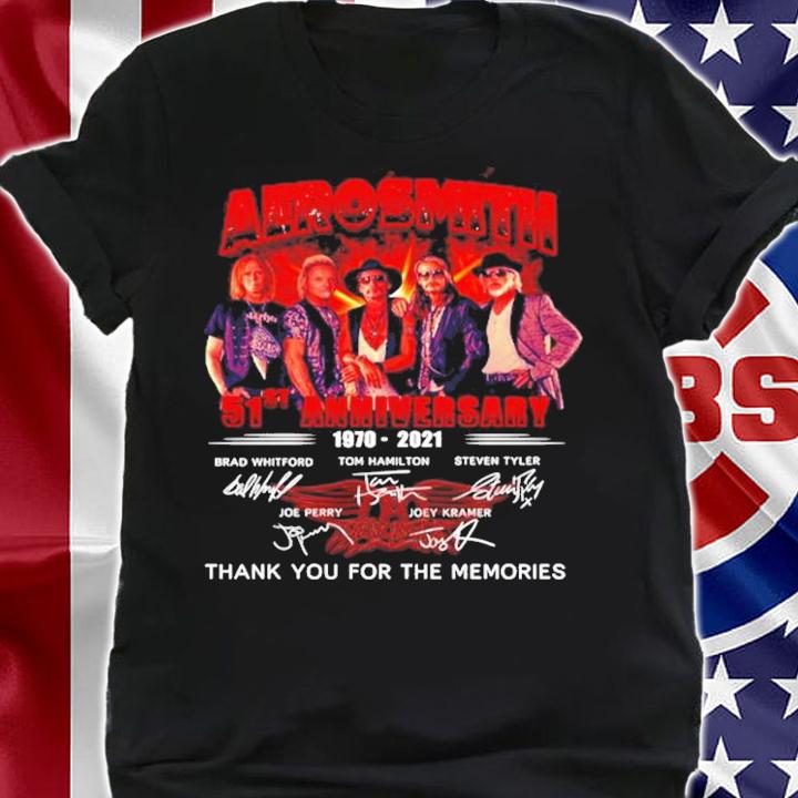 Aerosmith 51th anniversary 1970-2021 thank you for the memories shirt