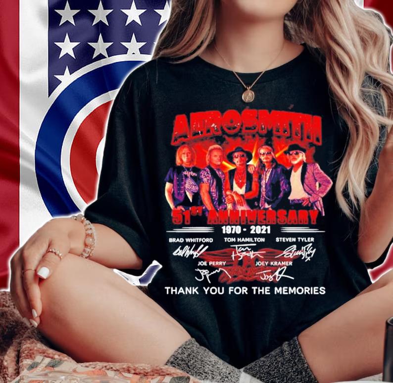 Aerosmith 51th anniversary 1970-2021 thank you for the memories shirt