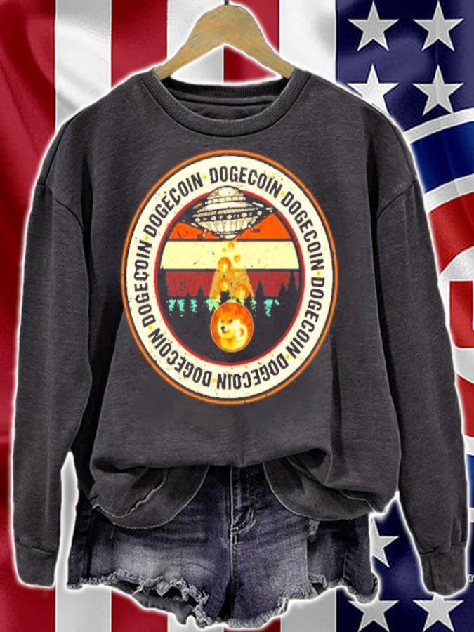 Alien space trying to take Dogecoin UFO shirt sweatshirt