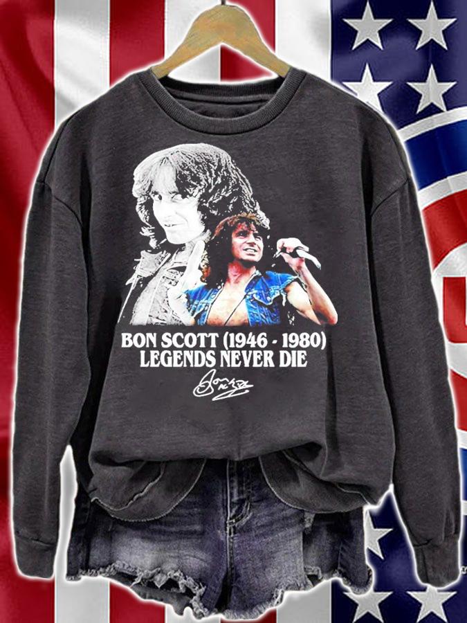 Bon Scott 1946-1980 Legends never die signature shirt sweatshirt