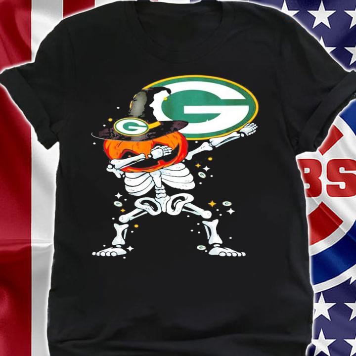 Green Bay Packer Skeleton Dabbing Halloween shirt shirt