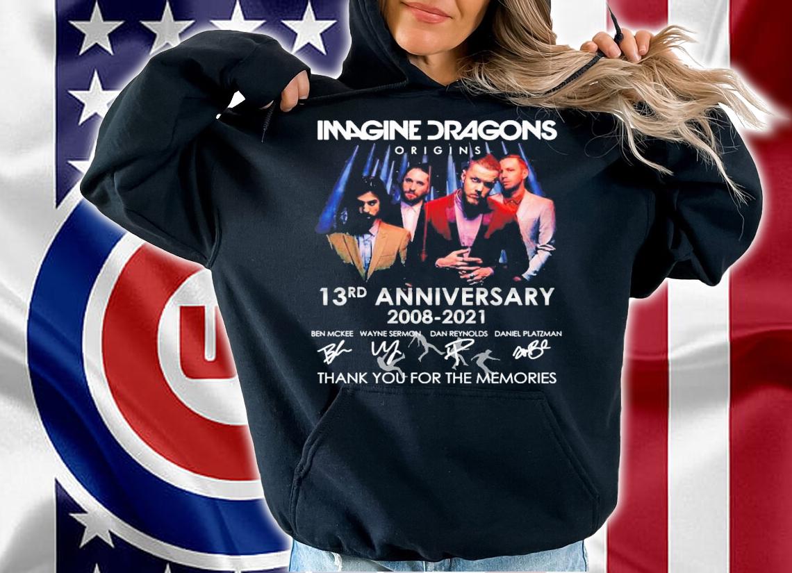 Imagine Dragons Origins 13rd anniversary 2008-2021 signatures t-shirt hoodie