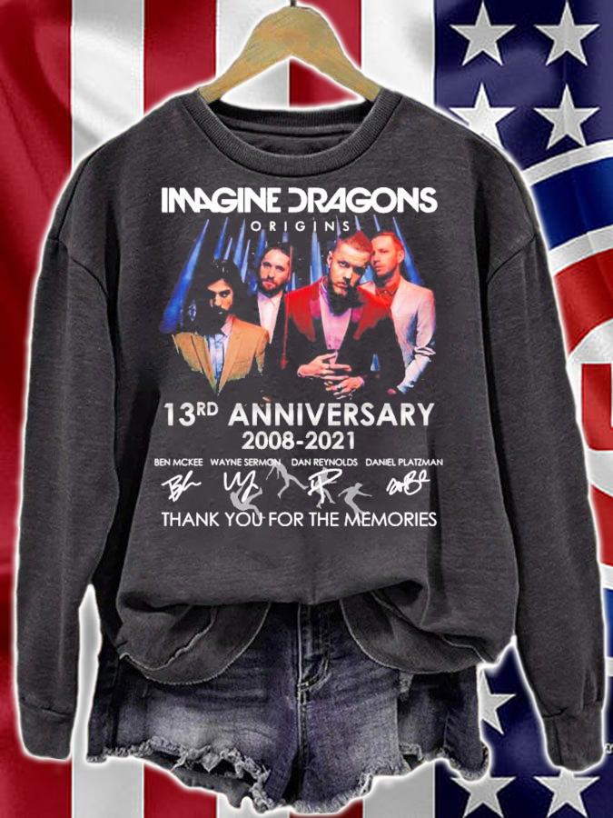 Imagine Dragons Origins 13rd anniversary 2008-2021 signatures t-shirt sweatshirt
