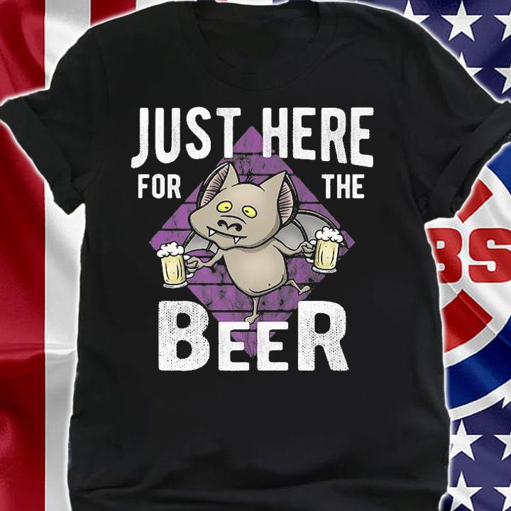 Just Here For The Beer Halloween Vampire Bat Beer T-Shirt shirt