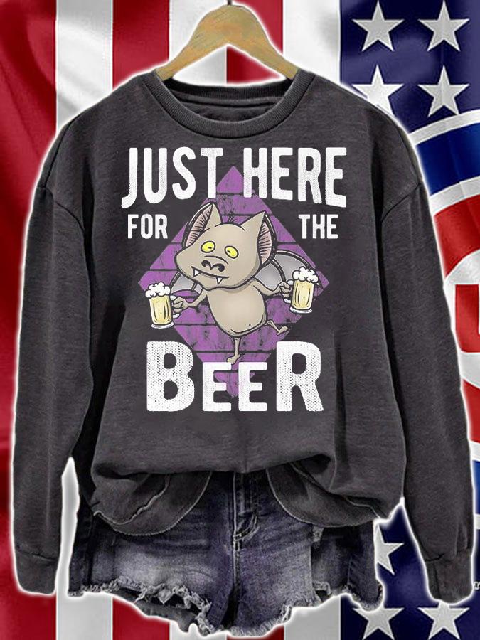 Just Here For The Beer Halloween Vampire Bat Beer T-Shirt sweatshirt