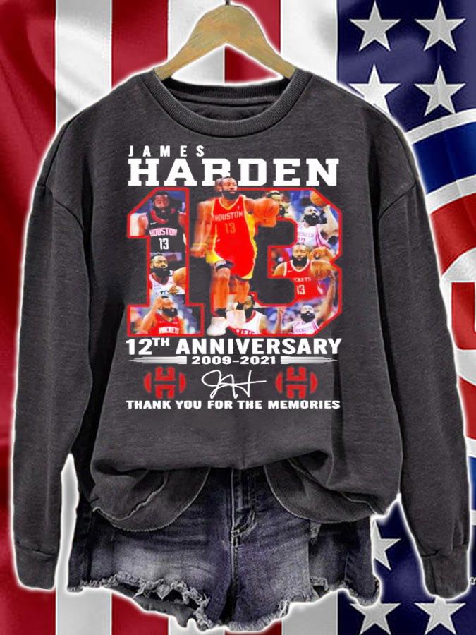 Men's James Harden 12th anniversary 2009-2021 thank you for the memories shirt sweatshirt