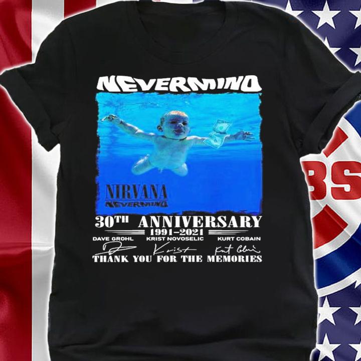 Nevermind Nirvana 30th anniversary 1991-2021 signatures shirt shirt