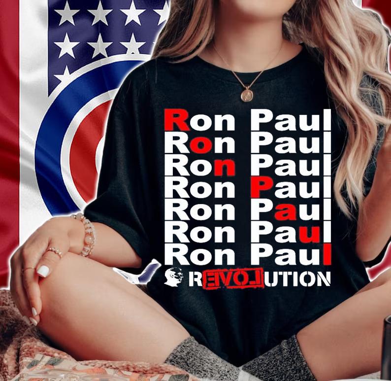 Ron Paul Revolution Word shirt woman shirt