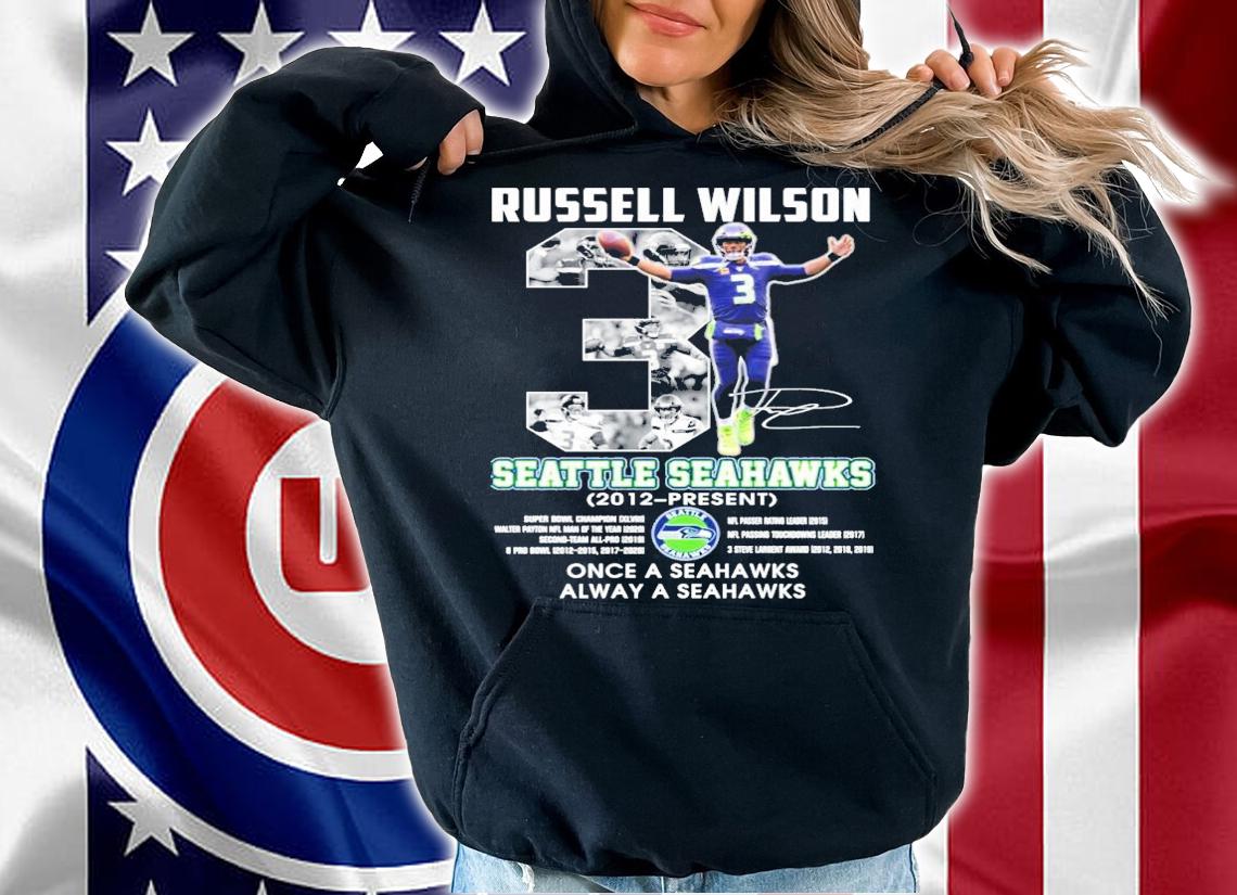 Russell Wilson Seattle Seahawks 2012 present signature shirt hoodie