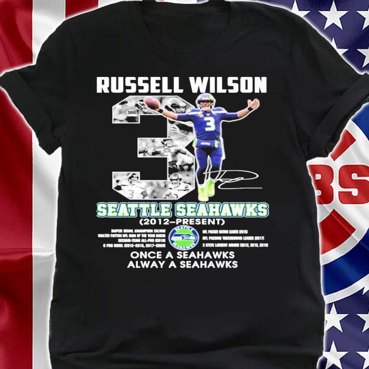 Russell Wilson Seattle Seahawks 2012 present signature shirt shirt