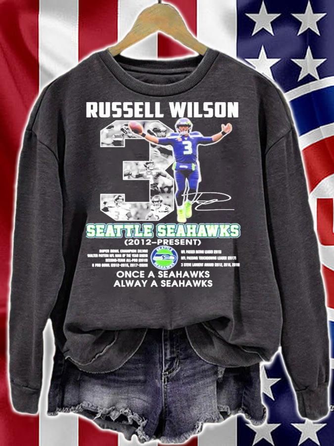 Russell Wilson Seattle Seahawks 2012 present signature shirt sweatshirt