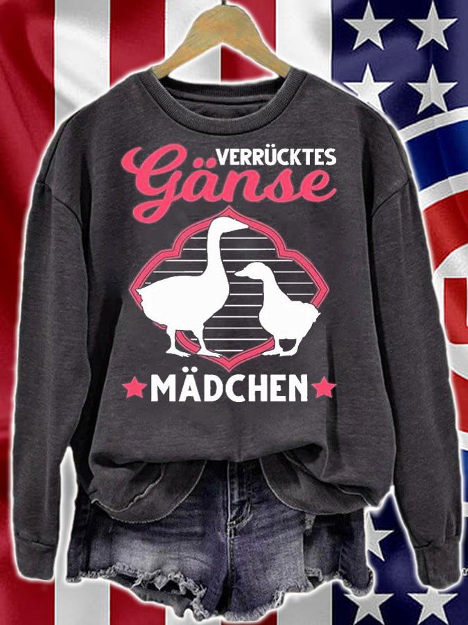 Verrcktes Gnse Mdchen Gans Gnsezchterin T-Shirt
