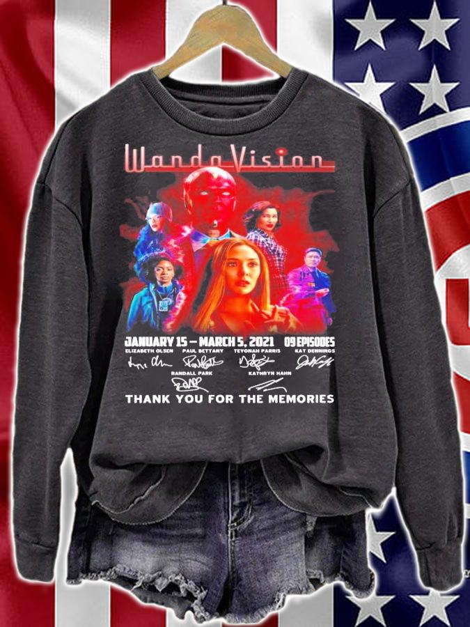Wandavision January 15 March 5 2021 09 episodes thank you for the memories shirt sweatshirt