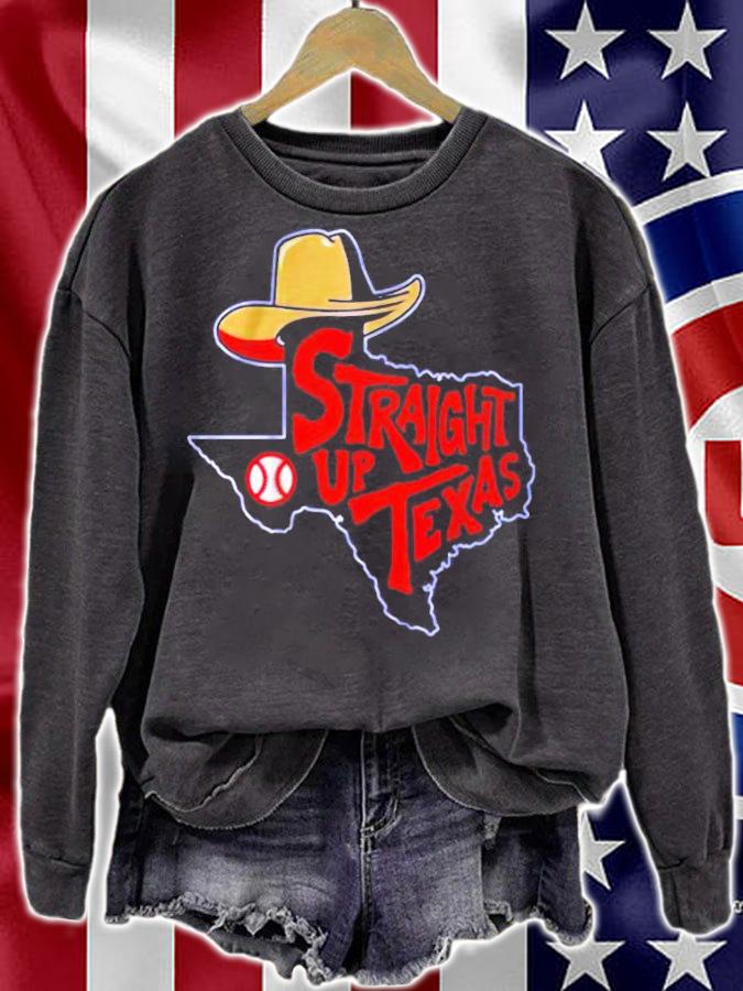 Straight up Texas baseball t-shirt sweatshirt