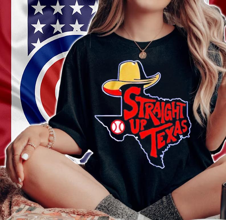 Straight up Texas baseball t-shirt woman shirt