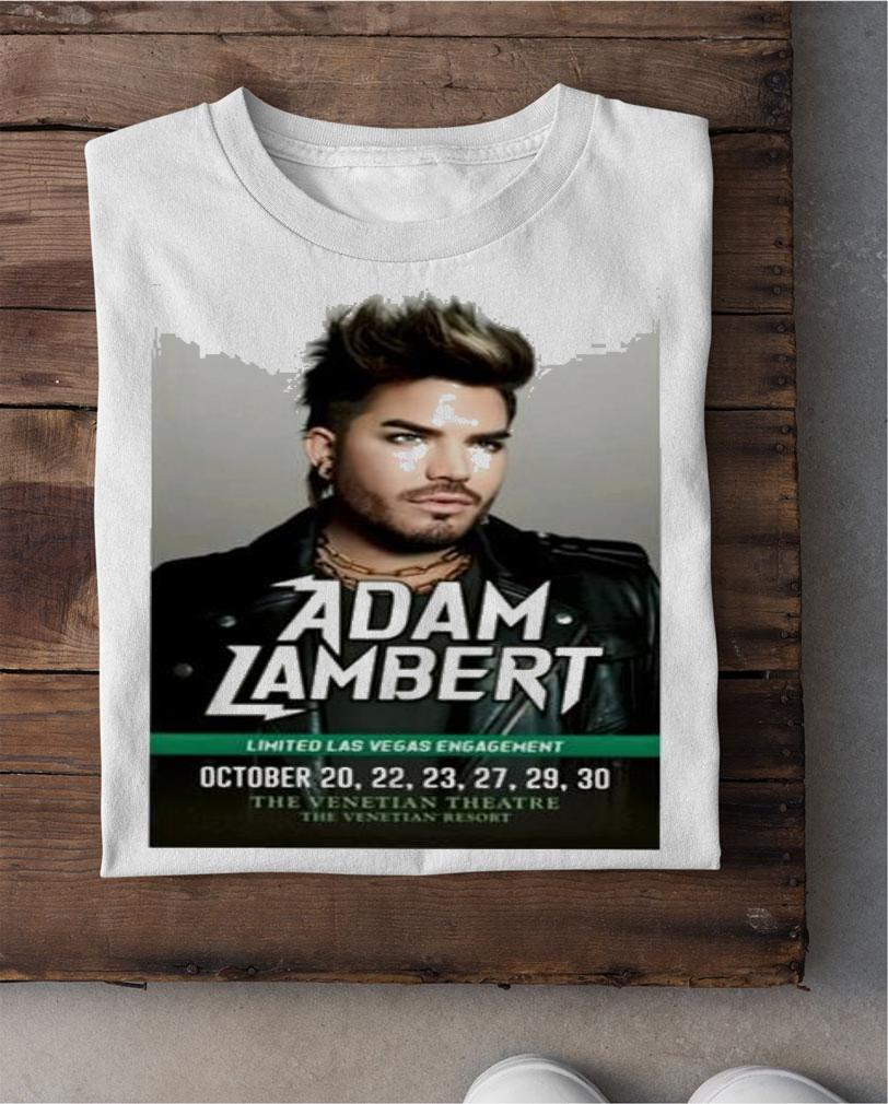 Adam Lambert limited Las Vegas engagement poster T-shirt shirt