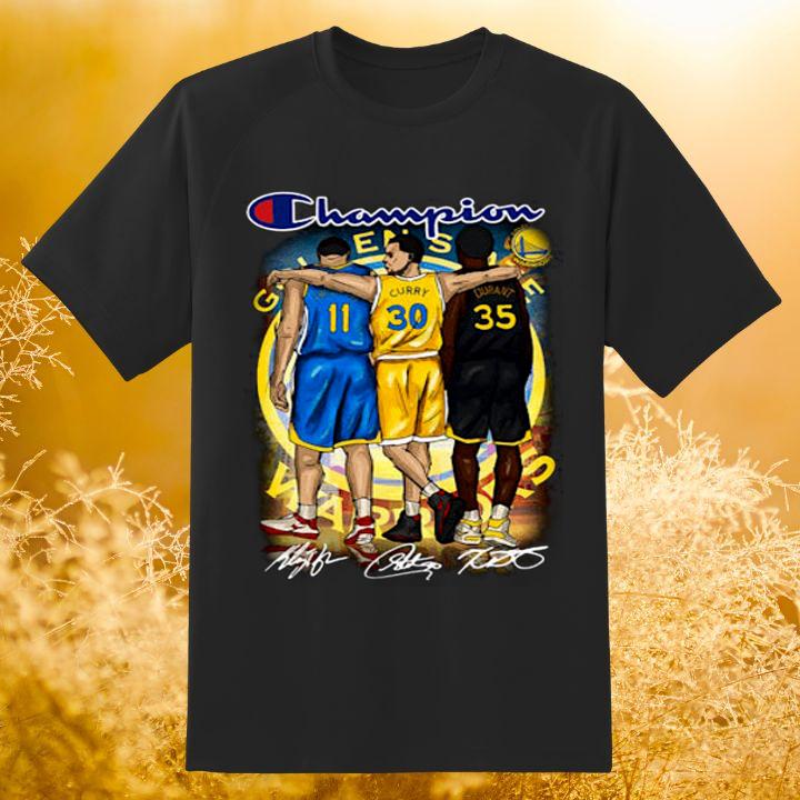 Champion Golden State Warriors Stephen Curry Klay Thompson Kevin Durant Signatures Shirt