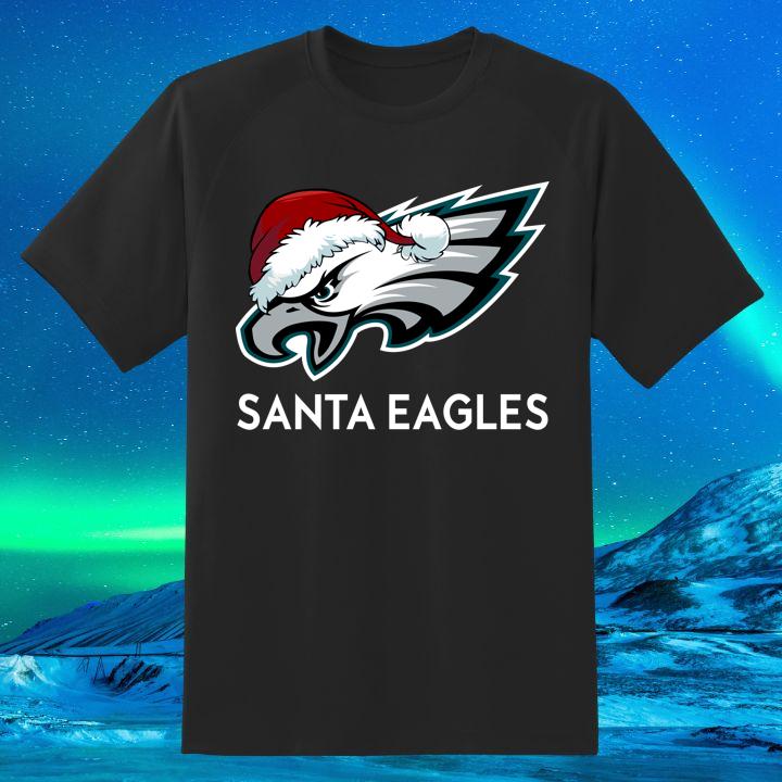 Hat Santa Eagles Logo Christmas T-Shirt