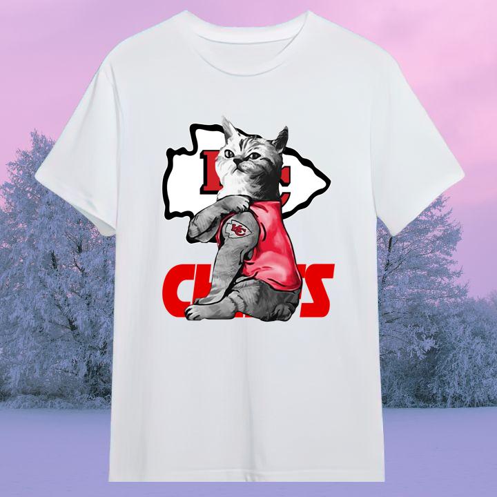 Limited Edition Cat Tattoo Kansas City Chiefs Logo T-Shirt