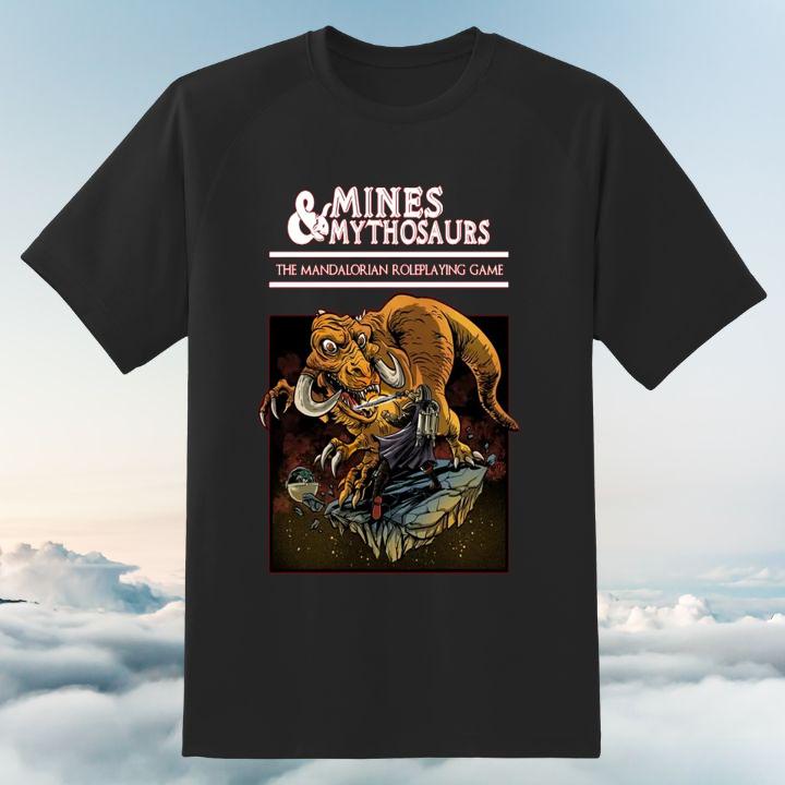 Premium Mines And Mythosaurs The Mandalorian Dungeons And Dragons T-Shirt