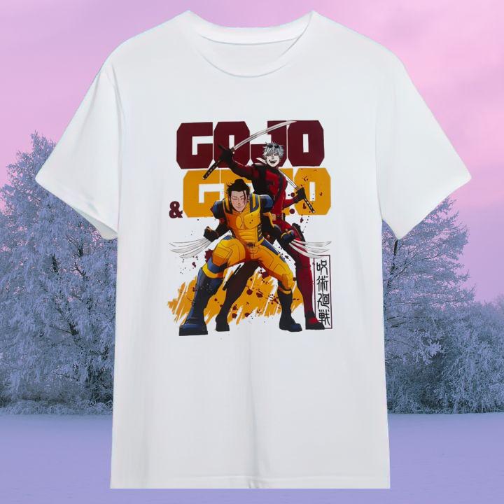 Official Jujutsu Kaisen Gojo And Geto Marvel Deadpool And Wolverine T-Shirt