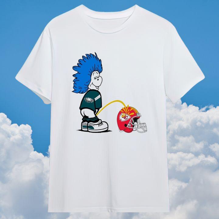 Official Philadelphia Eagles Dr. Seuss Peeing Kansas City Chiefs Super Bowl T-Shirt