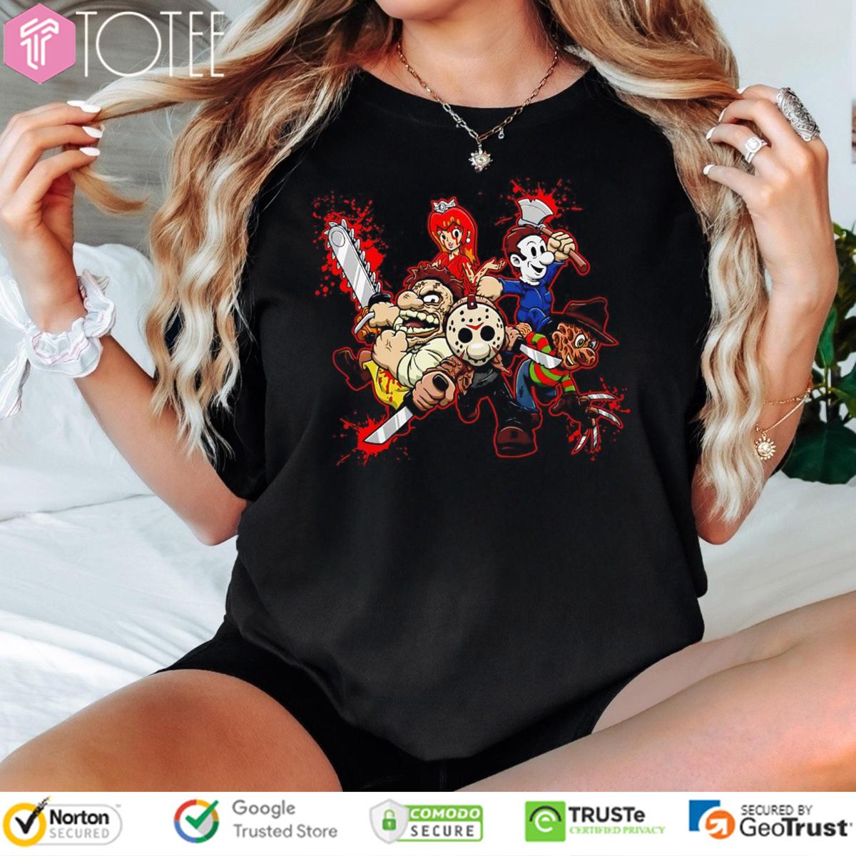 Jason Michael Freddy Leatherface Parody Super Mario T-Shirt