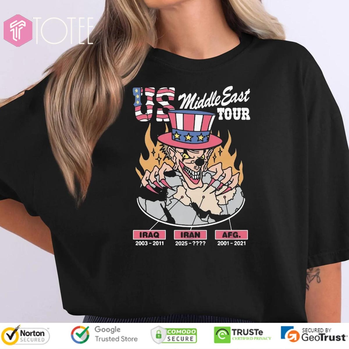 Us Middle East Tour Iraq Iran Afg Happy 4Th Of July T-shirt